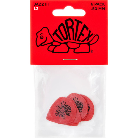 Dunlop 472P-L3 Bolsa 6 Púas Tortex Jazz III Light 0.50mm
