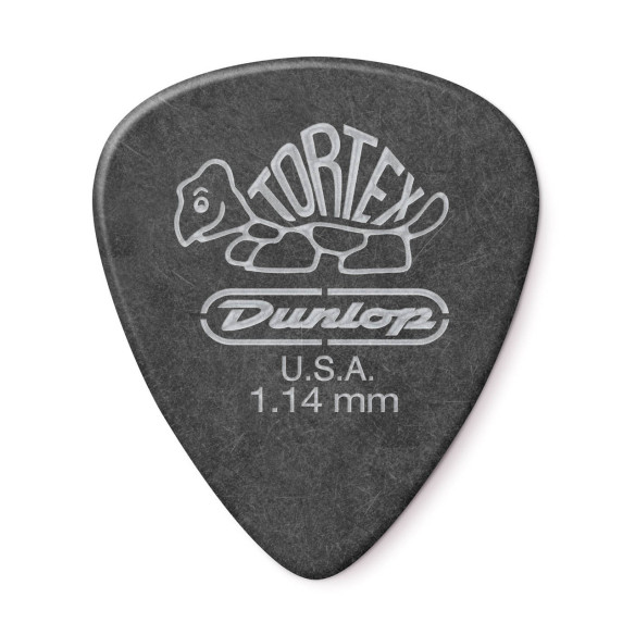 Dunlop 488P-114 Bolsa 12 Púas Tortex Pitch Black Std 1.14mm