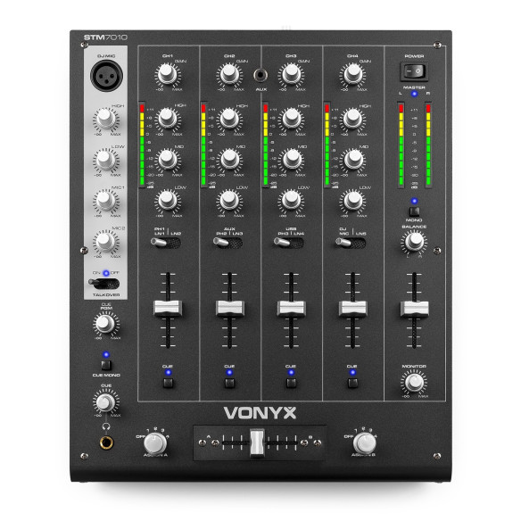 Vonyx STM7010 Mezclador DJ 4 canales USB Discoteca