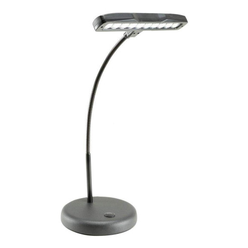 Lámpara para piano Adam Hall SLEDPL10B con 10 leds blancos, cuello de cisne Flexible y base pesada.