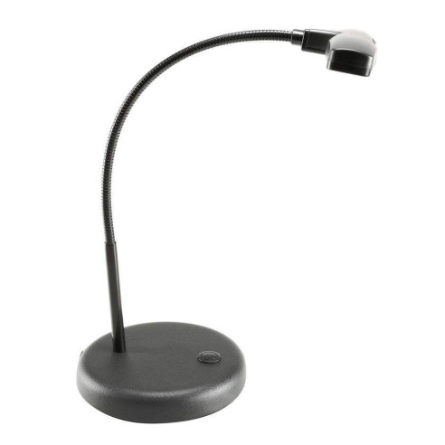 Lámpara para piano Adam Hall SLEDPL10B con 10 leds blancos, cuello de cisne Flexible y base pesada.