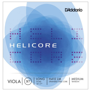 Juego de cuerdas para Viola de 15" D'Addario Helicore H410LM de tensión media ( Medium ) y escala larga.