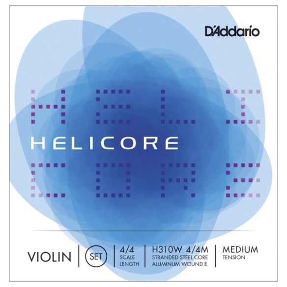 Juego de cuerdas para Violín D´addario Helicore H310 4/4 Medium de tensión media.
