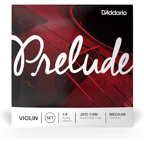 Juego de cuerdas para violín D´Addario PRELUDE J810 1/4 de tensión media. Juego de cuerdas para violín D´Addario PRELUDE J810 1/4 de tensión media.