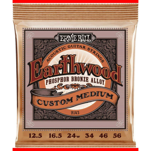 Ernie Ball EB2143 Juego Acústica Earthwood Ph.Bz. Medium 12.5-56