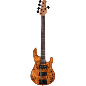 Sterling StingRay RAY35 Poplar Burl HH RM/R Bajo Eléctrico 5C Amber
