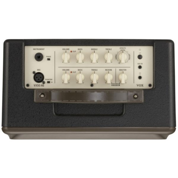comprar Amplificador Guitarra Acústica VOX VX50AG de 2 Canales Micro y Guitarra, 50 Watts y efectos.