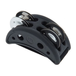 Pandereta para tocar con el pie Meinl CFJS2S-BK con diseño ergonómico, de plástico con sonajas de acero inoxidable