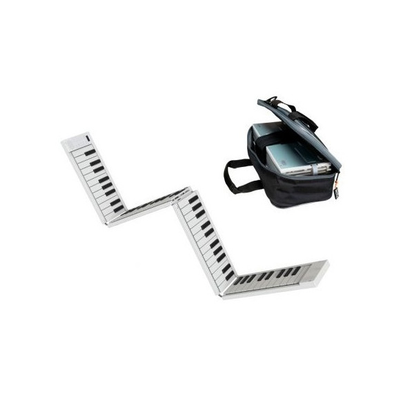 Carry On Piano 88 Touch White Piano Plegable 88T con funda