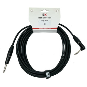 EK PJJ0066 Cable guitarra Jack-Jacck Rect-Acodado 6m Negro