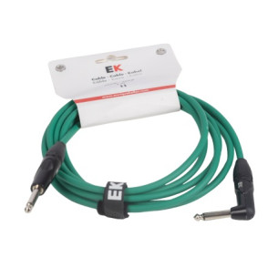 EK PJJ0066GR Cable guitarra Jack-Jacck Rect-Acodado 6m Verde