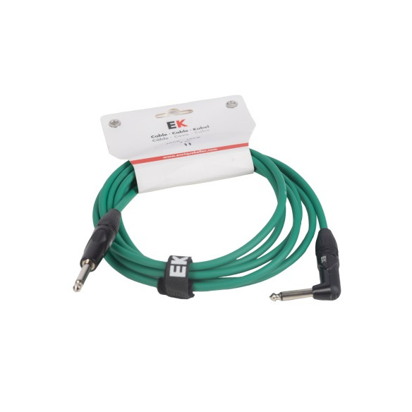 EK PJJ0066GR Cable guitarra Jack-Jacck Rect-Acodado 6m Verde