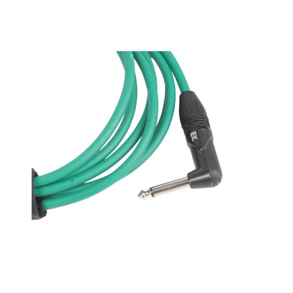EK PJJ0066GR Cable guitarra Jack-Jacck Rect-Acodado 6m Verde