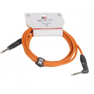 EK PJJ0066OR Cable guitarra Jack-Jacck Rect-Acodado 6m Naranja
