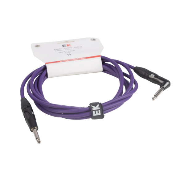 EK PJJ0066VT Cable guitarra Jack-Jacck Rect-Acodado 6m Violeta