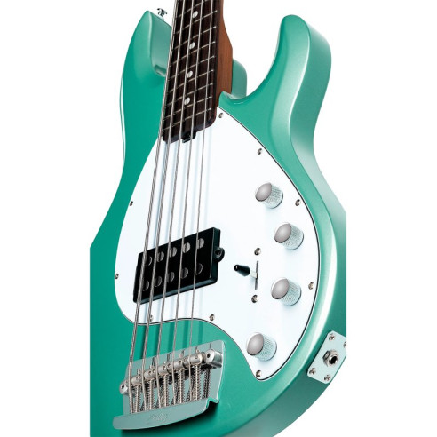 Sterling StingRay RAY35 M/R Bajo Eléctrico 5C Dorado Green