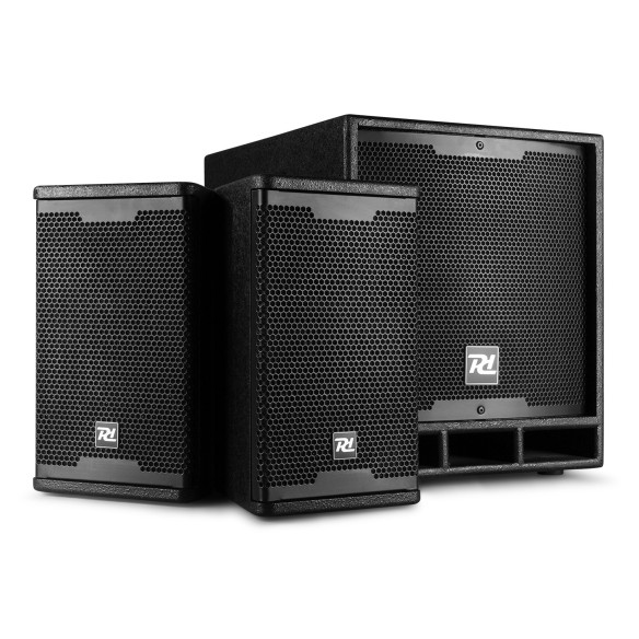 Power Dynamics PD COMBO 1200 Sistema de Sonido 1 Subwoofer 12"  2 Satélites 6,5" Amplificación Clase D Power Dynamics PD COMBO 1200 Sistema de Sonido 1 Subwoofer 12"  2 Satélites 6,5" Amplificación Clase D