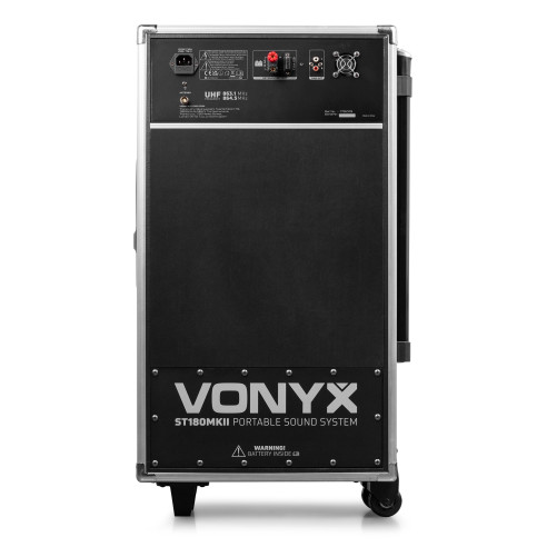 Vonyx ST180 Sistema Portatil 12'' con CD/MP3/SD/BT + 2 Micros Inalámbricos