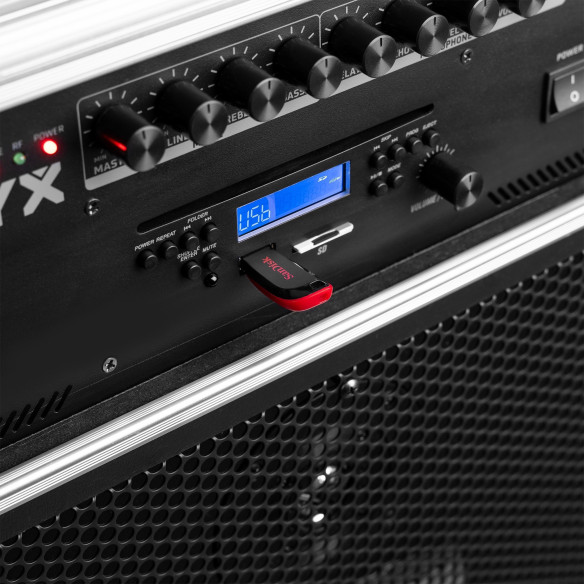 Vonyx ST180 Sistema Portatil 12'' con CD/MP3/SD/BT + 2 Micros Inalámbricos