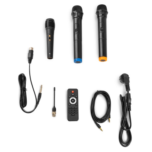 Vonyx ST180 Sistema Portatil 12'' con CD/MP3/SD/BT + 2 Micros Inalámbricos