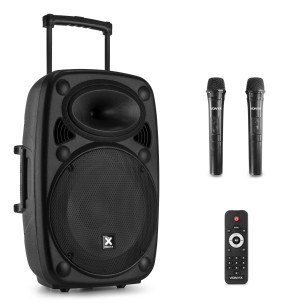 Vonyx VERVE 38 Sistema Sonido Portátil 12" MP3/SD/BT/  2 Micros Inalámbricos de Mano