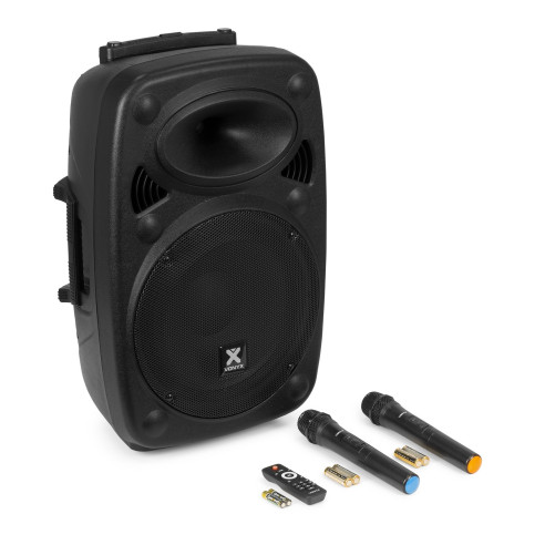 Vonyx VERVE 38 Sistema Sonido Portátil 12" MP3/SD/BT/  2 Micros Inalámbricos de Mano