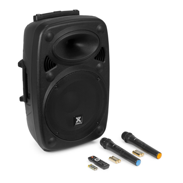 Vonyx VERVE 38 Sistema Sonido Portátil 12" MP3/SD/BT/  2 Micros Inalámbricos de Mano