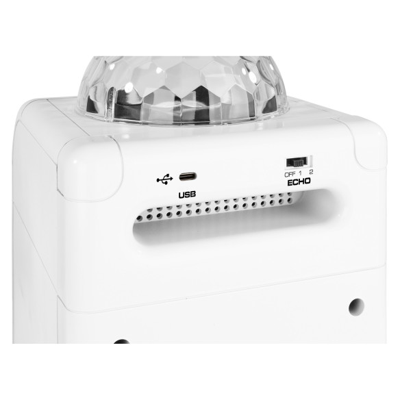 Vonyx SBS50W BT Bafle Karaoke blanco con bola LED