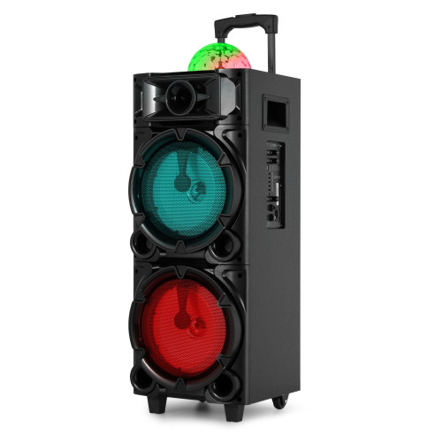 Fenton LIVE290 Equipo Sonido i Luces  para Karaoke con Batería ,BT/MP3/SD, y 2 Micros