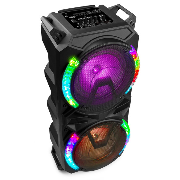 Fenton LIVE280 Altavoz para Karaoke con 2 micrófonos BT/MP·/SD, y Luces Led