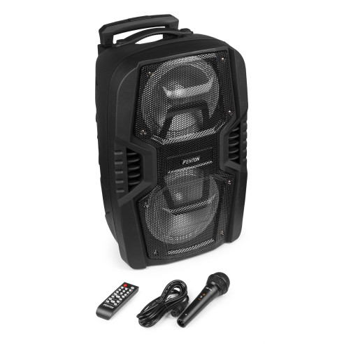 Fenton FT208LED Sistema Sonido Portátil a Batería con Bluetooth y Micrófono. 2x8"
