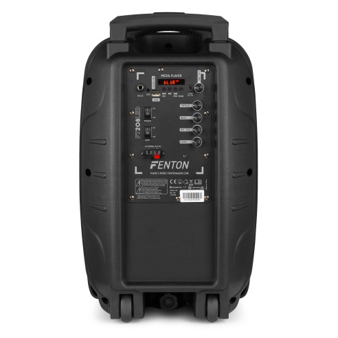 Fenton FT208LED Sistema Sonido Portátil a Batería con Bluetooth y Micrófono. 2x8"