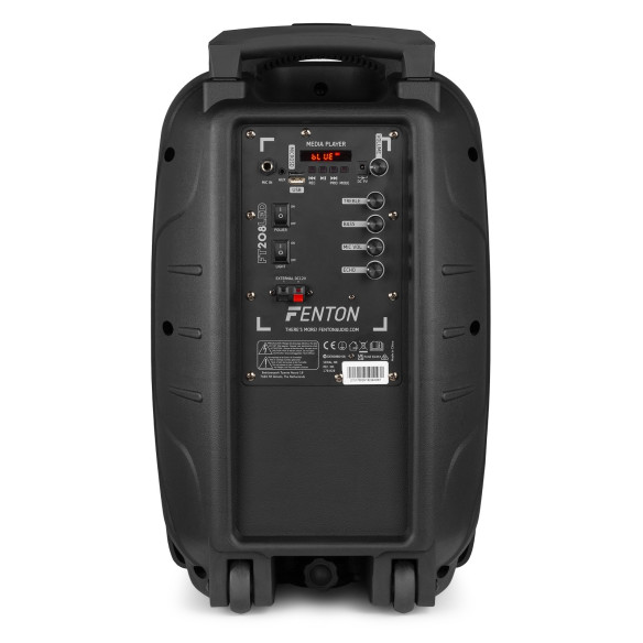 Fenton FT208LED Sistema Sonido Portátil a Batería con Bluetooth y Micrófono. 2x8"