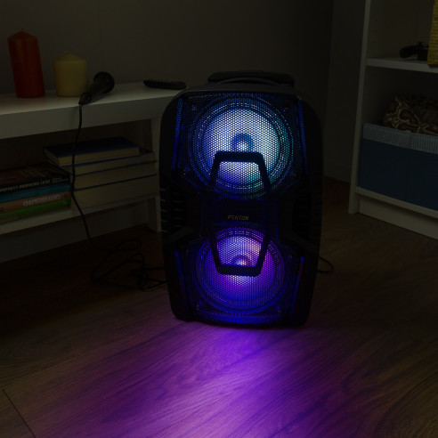 Fenton FT208LED Sistema Sonido Portátil a Batería con Bluetooth y Micrófono. 2x8"