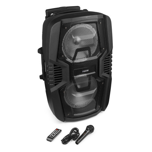 Fenton FT210LED Altavoz Portátil Trolley a batería,con Bluetooth,Micrófono y luces Led