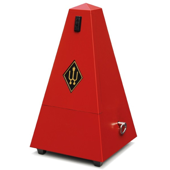 Wittner 845201 Metrónomo Pirámide Plástico sin Campana Rojo Oscuro