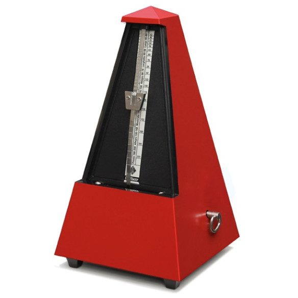 Wittner 845201 Metrónomo Pirámide Plástico sin Campana Rojo Oscuro