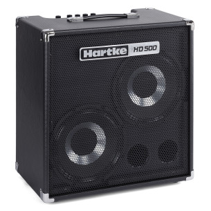 Amplificador Combo para Bajo Hartke HD500, de 500w, Clase D, 2 altavoces de 10’’ con cono híbrido de papel y aluminio.