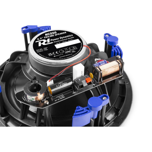 Power Dynamics NCSS6 Altavoz de Techo Perfil Bajo Calidad Hifi 2 Vias 6" Blanco