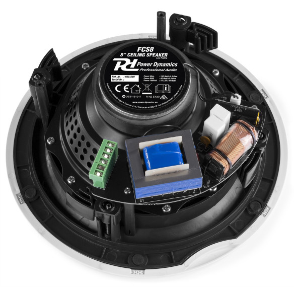 Power Dynamics FCS8 Altavoz de techo Alta Gama Perfil Bajo  100V 8"