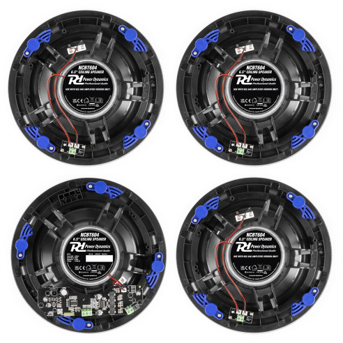 Power Dynamics  NCBT604 Conjunto 4 Altavoces de Techo Amplificados con Bluetooth 6,5"