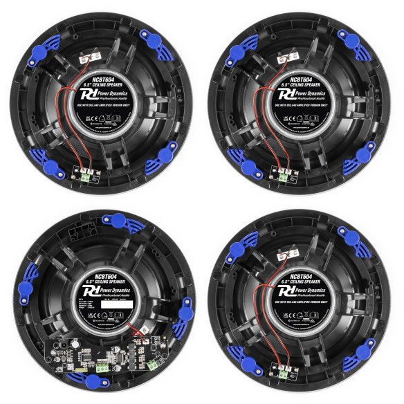 Power Dynamics  NCBT604 Conjunto 4 Altavoces de Techo Amplificados con Bluetooth 6,5"