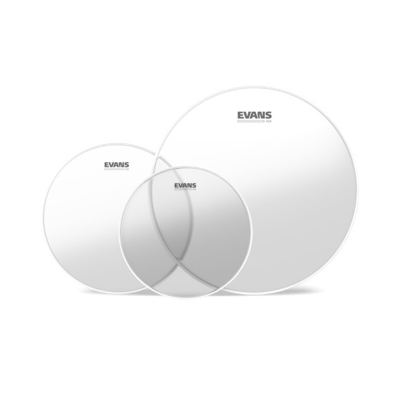 Evans ETP-G2CLR-F Juego Parches Tom Transparentes G2 (10",12",14") Evans ETP-G2CLR-F Juego Parches Tom Transparentes G2 (10",12",14")