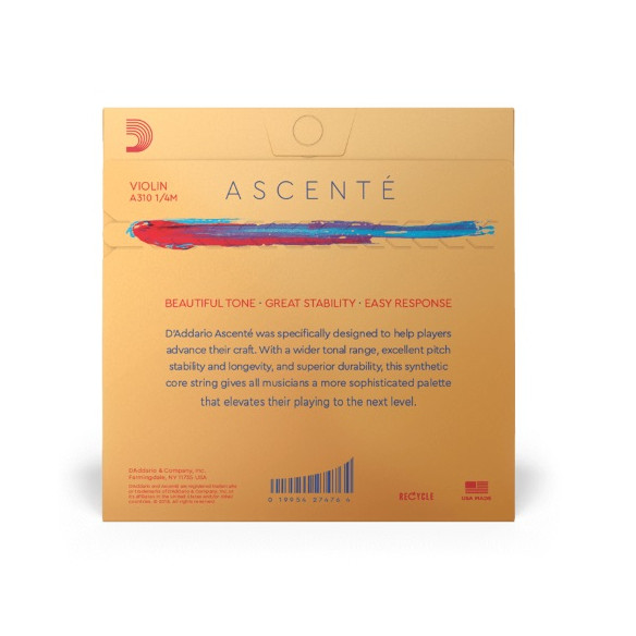 D'Addario ASCENTÉ A310 Juego Cuerdas Violin 1/4 Medium D'Addario ASCENTÉ A310 Juego Cuerdas Violin 1/4 Medium