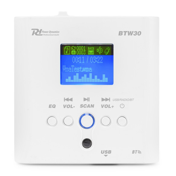 Power Dynamics BTW30SET Sistema Musica Ambiental 2 x 5" Amplificado con USB/MP3/BT/RadioFM