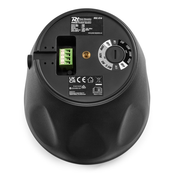 Power Dynamics  PDS65B Altavoz Colgante Linea 100V  6,5" Negro