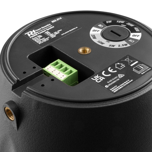 Power Dynamics  PDS65B Altavoz Colgante Linea 100V  6,5" Negro