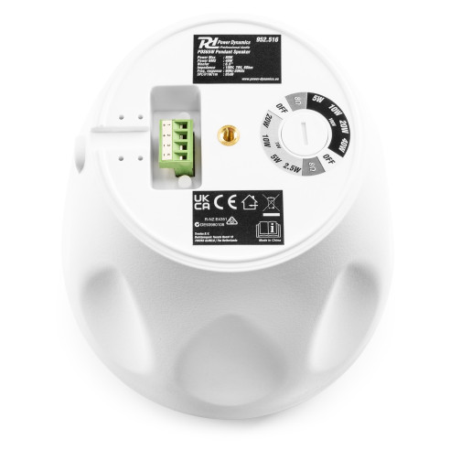 Power Dynamics PDS65W Altavoz Colgante y Pared Linea 100V 6,5" Blanco