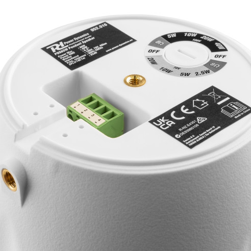 Power Dynamics PDS65W Altavoz Colgante y Pared Linea 100V 6,5" Blanco