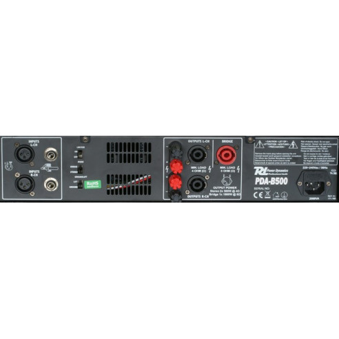 Power Dynamics PDA-B500 Amplificador Profesional 2x250 Watts